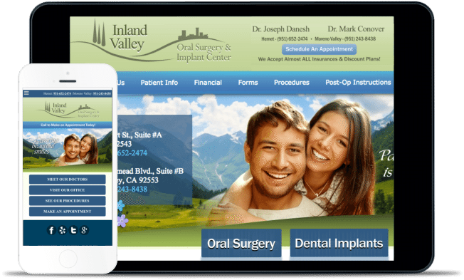 oral surgery website design example