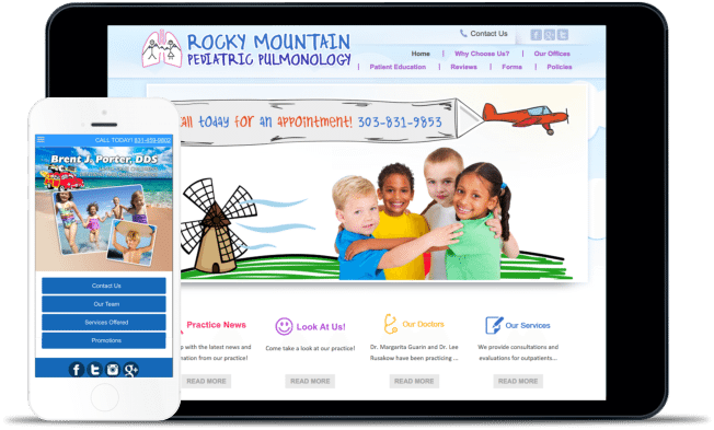 WEB DESIGN For Pediatricians & Pediatric Dentists EXAMPLE